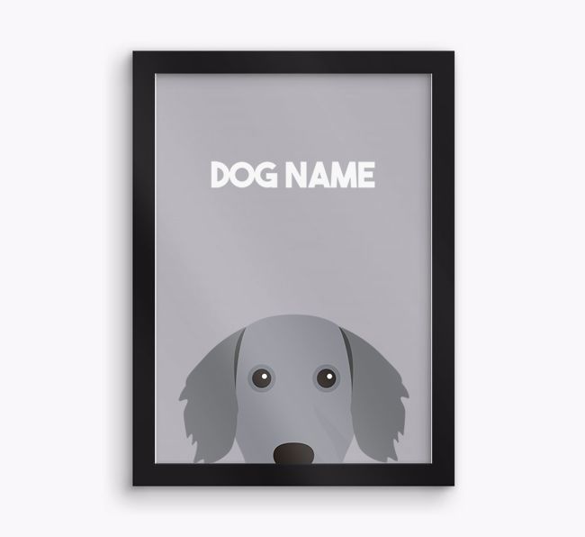 Peeking Dog: Personalised {breedFullName} Framed Print